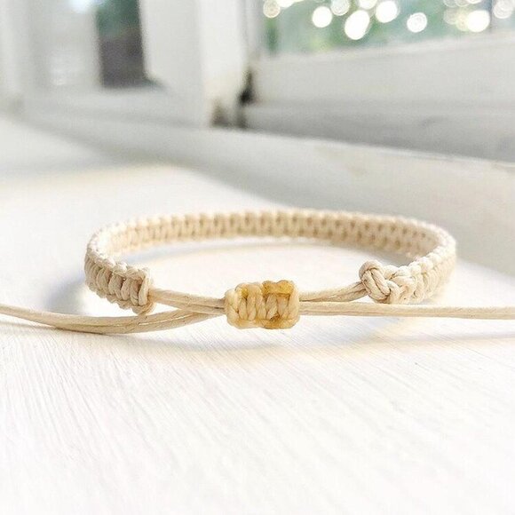 Natural Hemp Square-Knot Bracelet - Picture 2 of 2